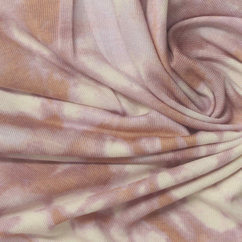 Printed Modal Polyester Stretch Jersey Knit Fabric, 180 gsm, 145 cm — Pink