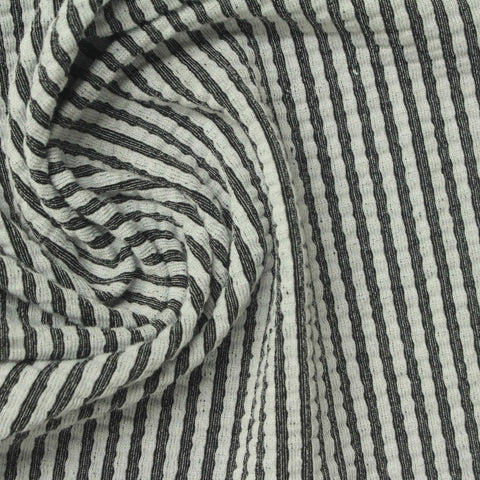 Black Stripes Knit, Polyester, 240 gsm