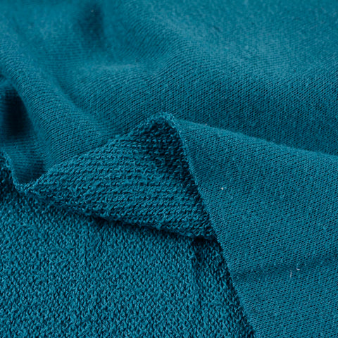 100% Cotton French Terry Fabric, 205 gsm, 160 cm — Blue