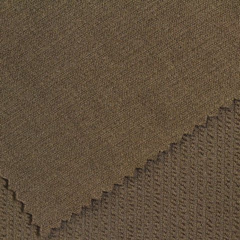 Jacquard Polyester Stretch Rib Knit Fabric, 285 gsm, 165 cm — Brown