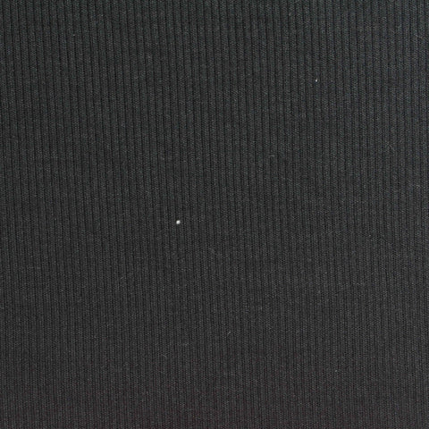 Viscose Stretch Rib Knit Fabric, 265 gsm, 130 cm — Black
