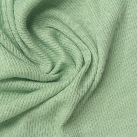 Light Green Rib Knit, Poly-Cotton