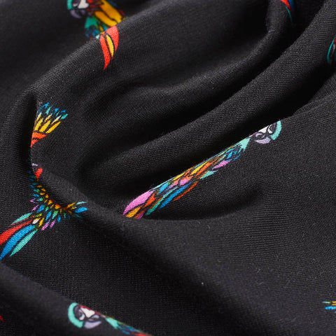 Animal Print Polyester Stretch Ponte Knit Fabric, 255 gsm, 157 cm — Black