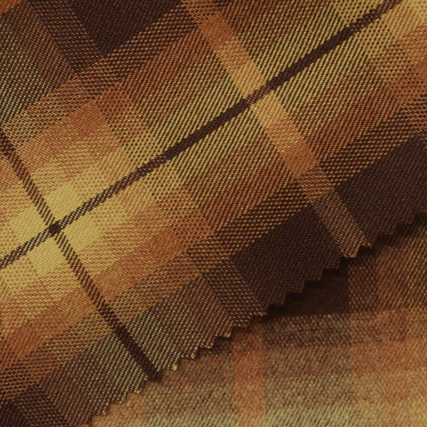 Brown Plaid Woven, Poly-Viscose, 285 gsm, 150 cm, ref EF-265166