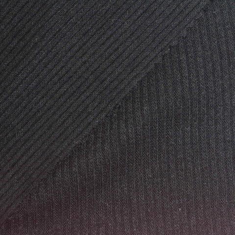 Dark Grey Marl Rib Knit, Viscose-Poly, 270 gsm, 140 cm