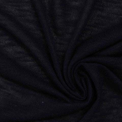 Navy Marl Jersey Knit, Viscose-Poly