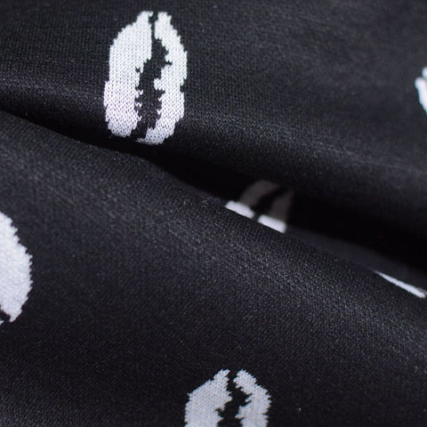 Jacquard Polyester Viscose Knit Fabric, 150 cm — Black