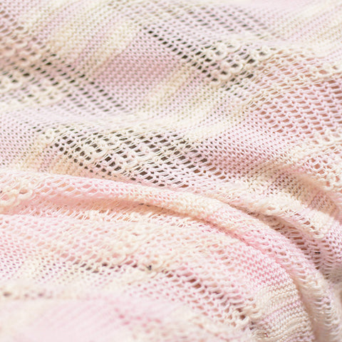 White Textured-Check Chunky Knit, Cotton-Spandex