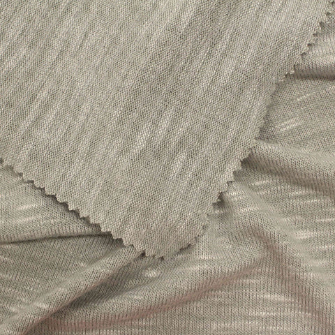 Light Grey Marl Chunky Knit, Viscose-Poly, 216 gsm