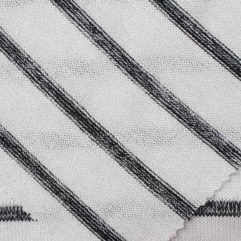 Black Horizontal-Stripe Jersey Knit, 189 gsm