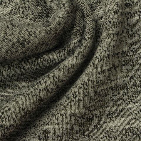 Black Marl French Terry, Poly-Cotton, 268 gsm