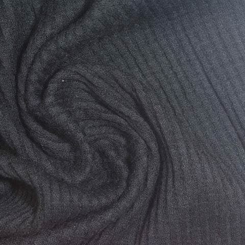 Jacquard Rib Knit Fabric, 234 gsm, 160 cm — Navy