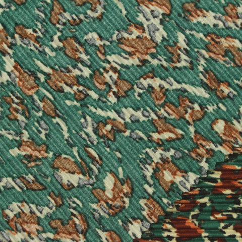 Green Abstract-Camo Plissé, Polyester