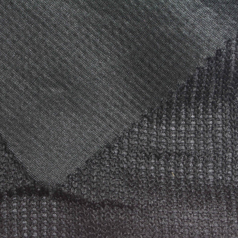100% Polyester Rib Knit Fabric, 258 gsm, 165 cm — Black