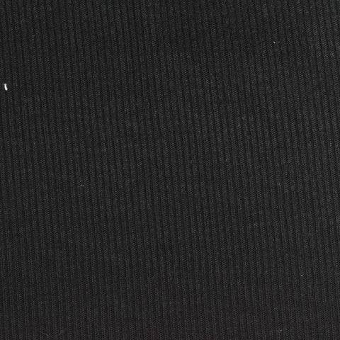 Viscose Stretch Rib Knit Fabric, 200 gsm, 150 cm — Black