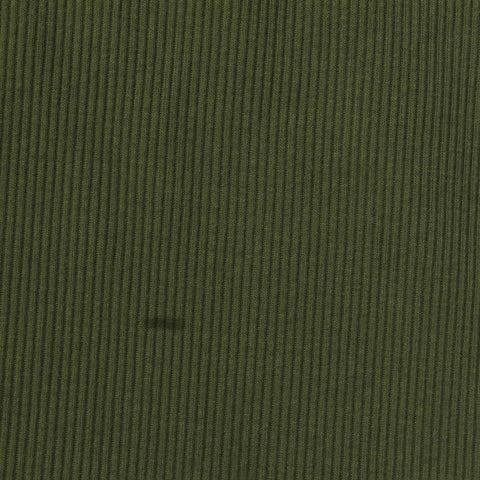 Olive Rib Knit, Cotton-Poly