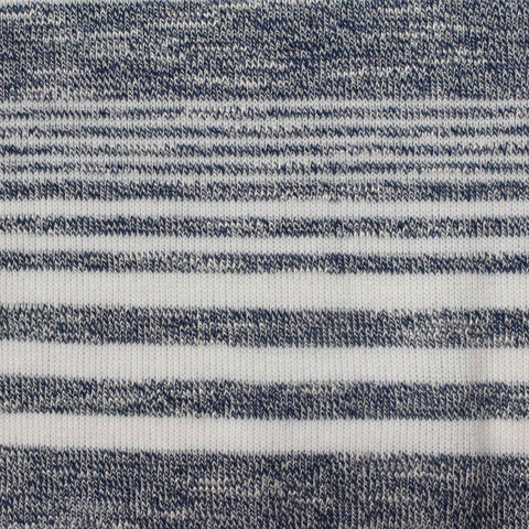 White Horizontal-Stripe Rib Knit