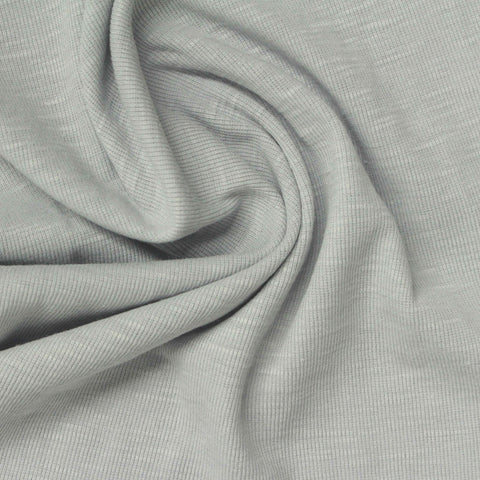 Light Grey Heather Rib Knit, Tencel Lyocell-Poly