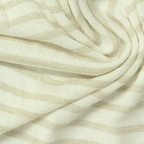 Cream Horizontal-Stripe Knit, 161 gsm