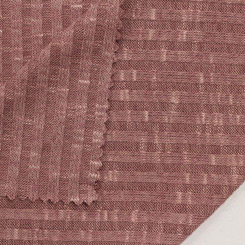 Red Marl Rib Knit, Viscose-Poly, 215 gsm