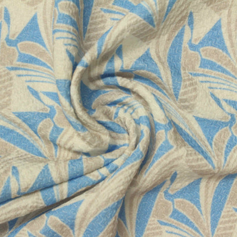 Blue Abstract Warp Knit, Polyester, 190 gsm