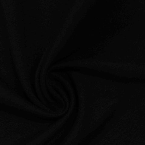 Viscose Nylon Stretch Ponte Knit Fabric, 260 gsm, 150 cm — Black