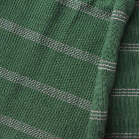 Cream Horizontal-Stripe Rib Knit, 324 gsm