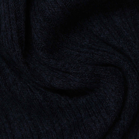 Dark Navy Ribbed Rib Knit, Polyester
