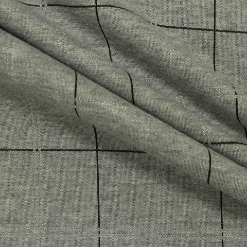 Black Check Interlock Knit, Polyester