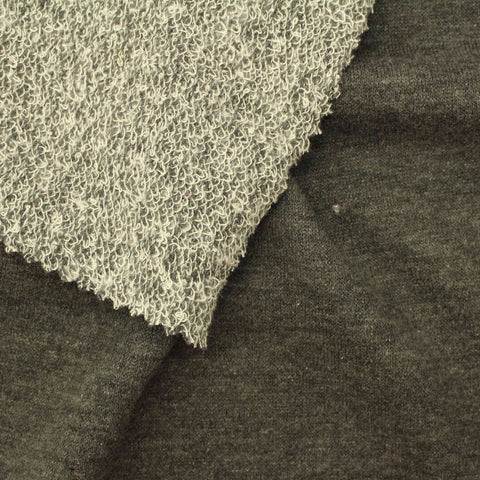 Dark Green Marl French Terry, Cotton