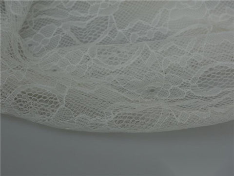 White Floral Lace, Nylon, 150 cm