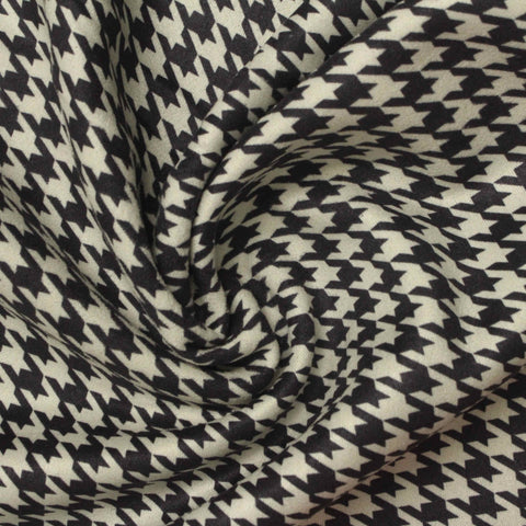 Black Houndstooth Faux Suede, Polyester