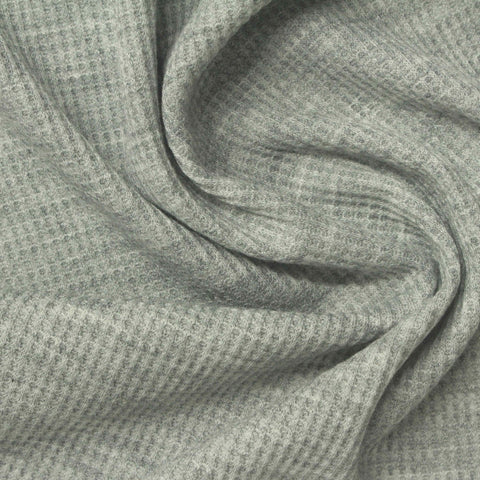 Grey Heather Waffle Knit, Poly-Viscose