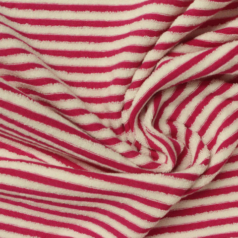 Red Horizontal-Stripe Jacquard, Cotton-Poly
