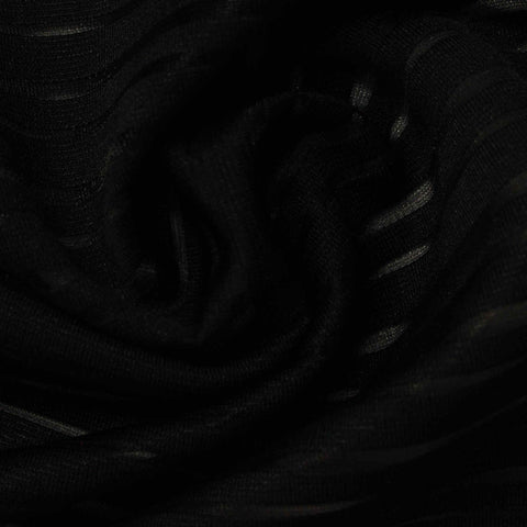 Black Horizontal-Stripe Jacquard, Polyester, 165 gsm