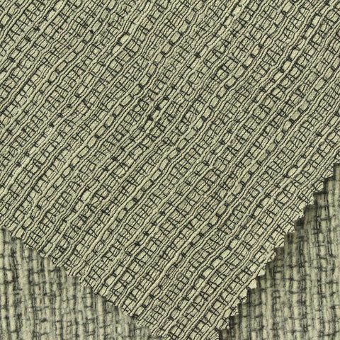 Dark Grey Grid Rib Knit, Cotton-Viscose