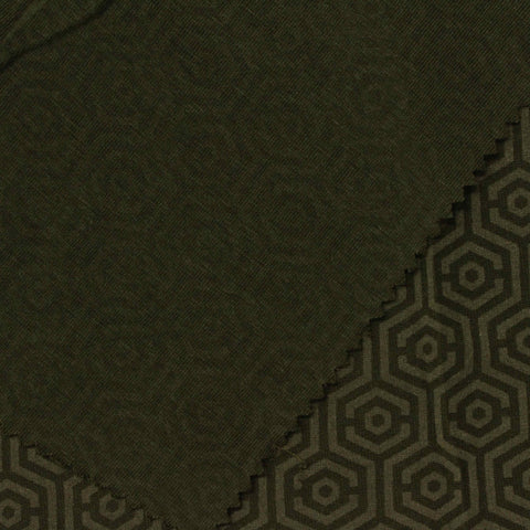 Dark Green Tone-on-Tone Jersey Knit, Poly-Tencel Lyocell