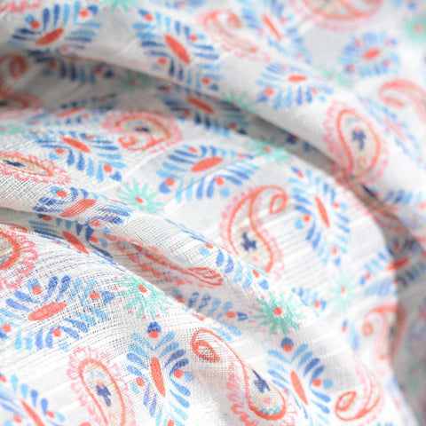 Blue Paisley Woven, Cotton