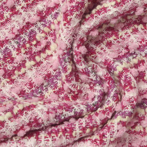 Pink Textured Bouclé, Polyester