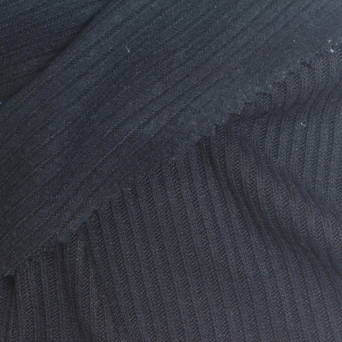 Black Rib Knit, Viscose-Poly