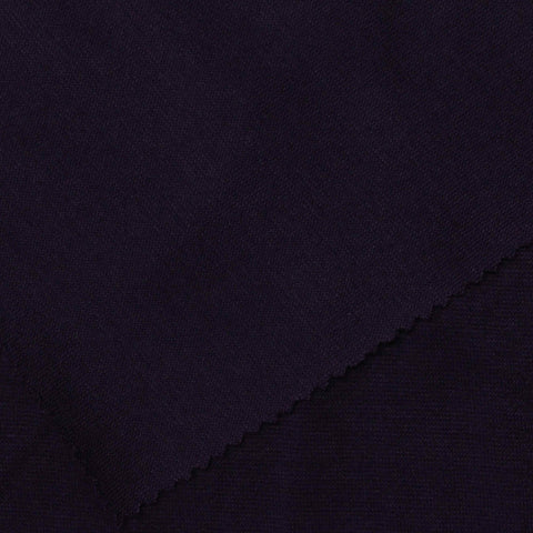 Polyester Viscose Stretch Rib Knit Fabric, 200 gsm, 158 cm — Navy