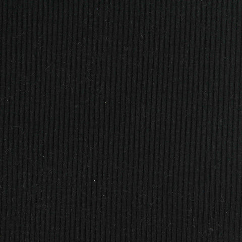 Viscose Stretch Rib Knit Fabric, 600 gsm, 115 cm — Black
