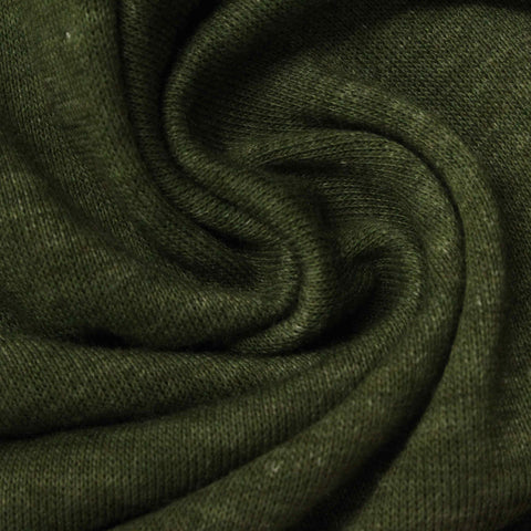 Dark Olive Marl French Terry, Poly-Cotton, 210 gsm