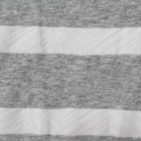 Grey Horizontal-Stripe Rib Knit, Cotton-Poly, 124 gsm