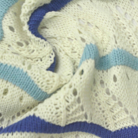 Cream Zigzag Pointelle Knit, Poly-Cotton