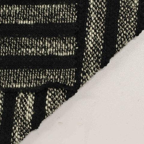 Black Horizontal-Stripe Chenille, Poly-Cotton