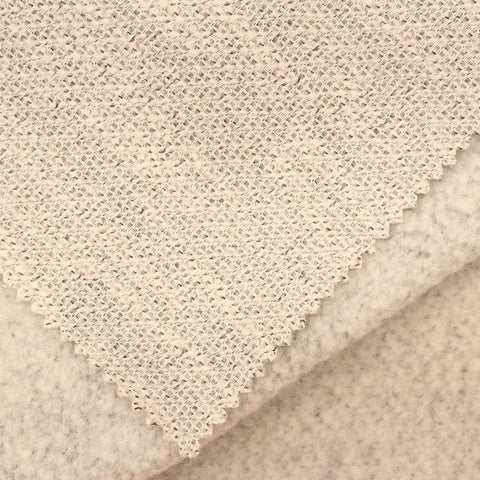 Light Beige Fine-Marl Interlock Knit, Poly-Cotton