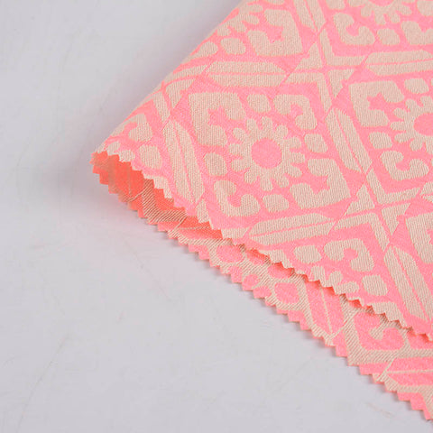 Pink Floral Jacquard, Cotton-Poly, 196 gsm