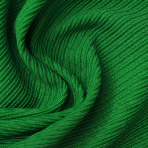Bright Green Ribbed Rib Knit, Polyester