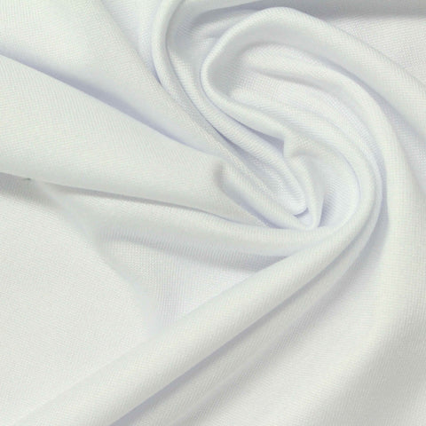 Polyester Stretch Milk Silk Knit Fabric, 170 gsm, 155 cm — White